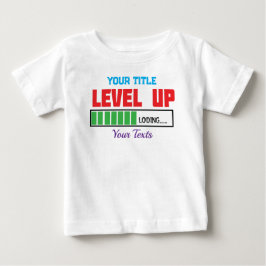 レベルアップ テキスト 緑の進行状況バー ベビーTシャツ