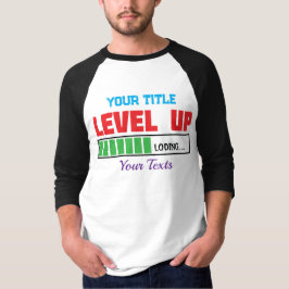 レベルアップ テキスト 緑の進行状況バー Tシャツ