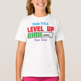 レベルアップ テキスト 緑の進行状況バー Tシャツ