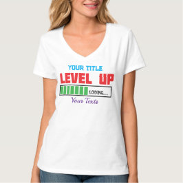 レベルアップ テキスト 緑の進行状況バー Tシャツ