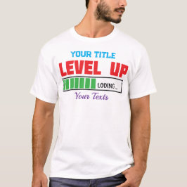 レベルアップ テキスト 緑の進行状況バー Tシャツ