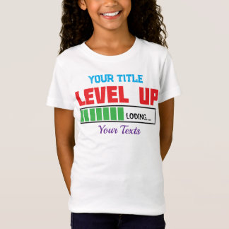 レベルアップ テキスト 緑の進行状況バー Tシャツ