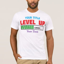 レベルアップ テキスト 緑の進行状況バー Tシャツ