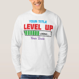 レベルアップ テキスト 緑の進行状況バー Tシャツ