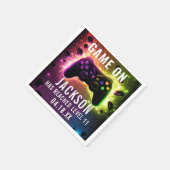 レベルアップ！ネオンビデオゲーム誕生日パーティー スタンダードカクテルナプキン (角)