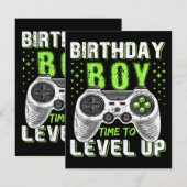 レベルアップ バースデーボーイ ビデオゲーム エンクロージャーカード (正面/裏面)