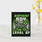 レベルアップ！ビデオゲーム誕生日パーティー少年 カード (黄色い花)