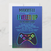 レベルアップ ビデオゲーム コントローラー 誕生日 招待状 (正面)