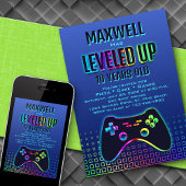 レベルアップ ビデオゲーム コントローラー 誕生日 招待状