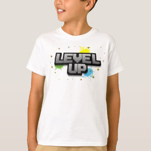 レベルアップ!ビデオピクセルアート誕生日Tシャツ Tシャツ