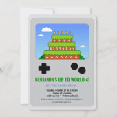 レベルアップ！ プリント可能なビデオゲームパーティーの招待状 招待状 (正面)