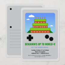 レベルアップ！ プリント可能なビデオゲームパーティーの招待状