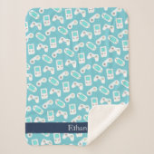 レベルアップ |レトロゲーマーパターパーソナライズされたン シェルパブランケット (正面)