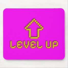 レベルアップ レトロピクセルアートマウスパッド エレクトリックピンク マウスパッド