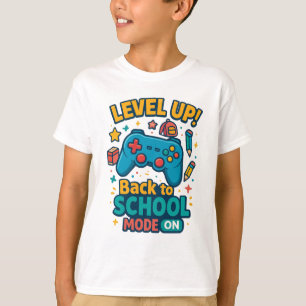 レベルアップ!新学期モードオン – ゲーマーキッズ Tシャツ