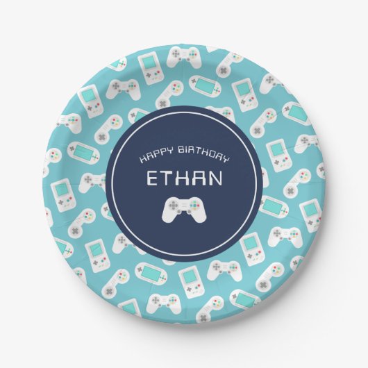 レベルアップ |誕生日パーソナライズされたパーティー ペーパープレート (正面)