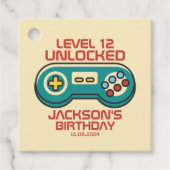 レベルアンロックレトロゲーマーボーイ10代のバースデーパーティー フェイバータグ (正面)