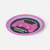 レベルアンロック誕生日ゲーマーパーソナライズされた紙P ペーパープレート (アングル)