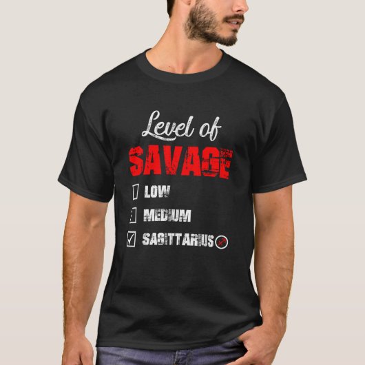 レベルオブサベージ射手座占星術ハッピーアザ Tシャツ (正面)