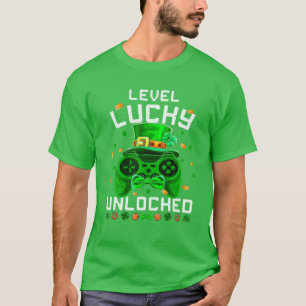 レベルラッキーアンロックビデオゲームコントローラSt. Pat Tシャツ