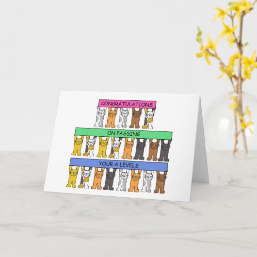 レベル合格おめでとう カード (黄色い花)