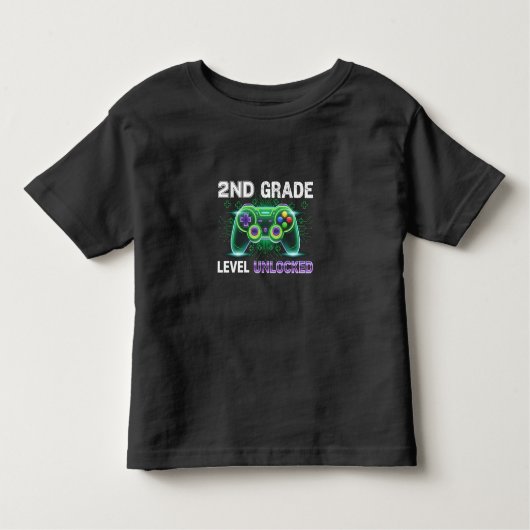 レベル解放！小学2年生ゲーマー、学校に戻る！ トドラーTシャツ (正面)