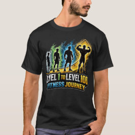 レベル1からレベル100へのフィットネス・ジャーニー: RPGジム・プログ Tシャツ