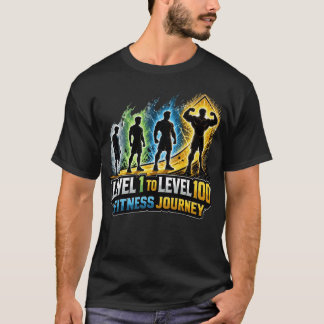レベル1からレベル100へのフィットネス・ジャーニー: RPGジム・プログ Tシャツ
