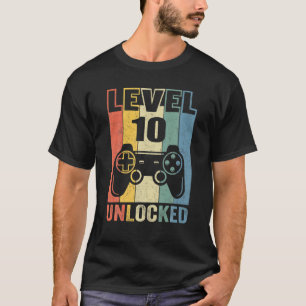 レベル10のロックが解除さおもしろいれたビデオゲーマー10番目の誕生日 Tシャツ