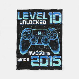 レベル10のロックが解除されたビデオゲームパーティー 10歳の誕生日ギフト フリースブランケット