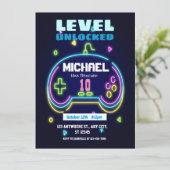 レベル10のロック解除されたゲーム誕生日招待状 招待状 (スタンド正面)