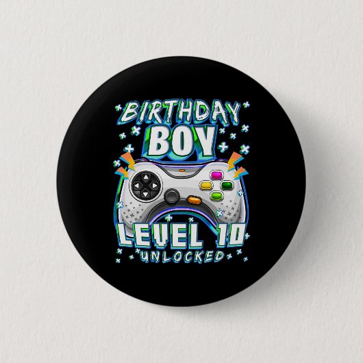 レベル10アンロック ゲーム10周年 誕生日 ギャーマーB 缶バッジ (正面)