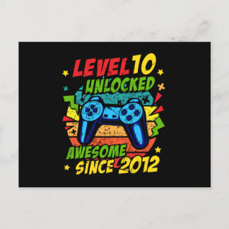 レベル10アンロック 2012年の素晴らしいゲーム 10周年誕生日 ポストカード