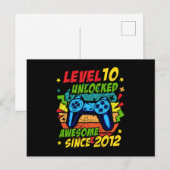 レベル10アンロック 2012年の素晴らしいゲーム 10周年誕生日 ポストカード (正面/裏面)