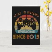 レベル10アンロック 2015年からスゴイ 10歳の誕生日 カード (黄色い花)