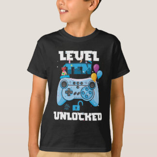 レベル10ロック解除されたビデオゲーマー10誕生日 Tシャツ