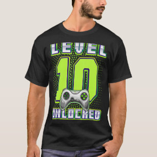 レベル10ロック解除されたビデオゲーム10誕生日ゲーマーB Tシャツ