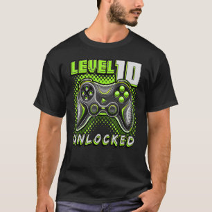 レベル10ロック解除されたビデオゲーム10誕生日ゲーマーB Tシャツ