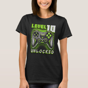 レベル10ロック解除されたビデオゲーム10誕生日ゲーマーB Tシャツ