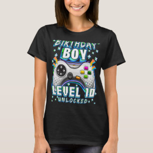 レベル10ロック解除されたビデオゲーム10誕生日ゲーマーB Tシャツ