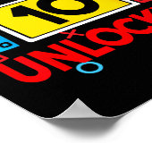 レベル10ロック解除ゲーマー10誕生日ビデオゲームB ポスター (角)