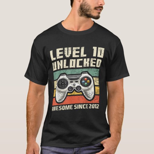 レベル10ロック解除素晴らし2012ビデオゲーム10th Bir Tシャツ (正面)