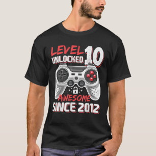 レベル10ロック解除素晴らし2012ビデオゲーム10th Bir Tシャツ