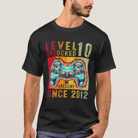 レベル10ロック解除素晴らし2012ビデオゲーム10th Bir Tシャツ (正面)