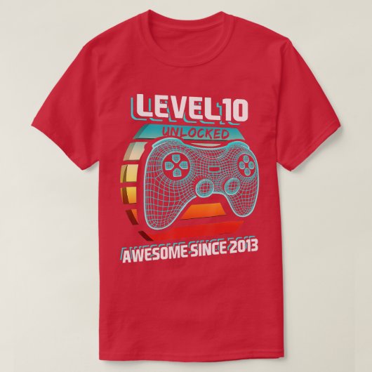 レベル10ロック解除素晴らし2013ビデオゲーム10th Bir Tシャツ (デザイン正面)
