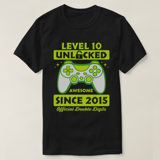 レベル10ロック解除素晴らし2015 10番目の誕生日少年 Tシャツ (デザイン正面)