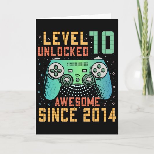 レベル10ロック解除10誕生日10年の古いギフト カード (正面)