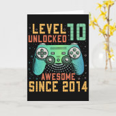 レベル10ロック解除10誕生日10年の古いギフト カード (黄色い花)