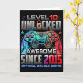 レベル10解除 2015年からすごい 10歳の誕生日 カード (黄色い花)