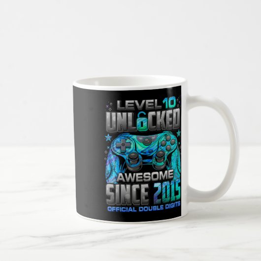 レベル10解除 2015年からスゴイ 10歳の誕生日 コーヒーマグカップ (右)